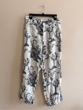 Joie Linen Black and Grey Toile Pant